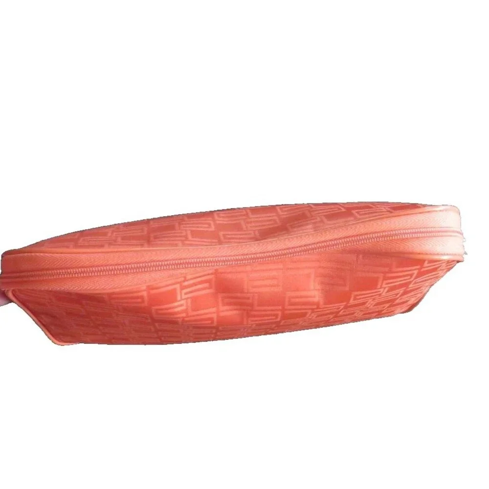 Estee Lauder Orange Make Up Bag Cosmetic Case Travel Zip Bag